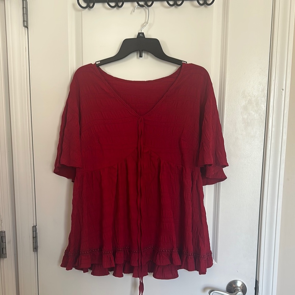 💜Shein Red Women's Top